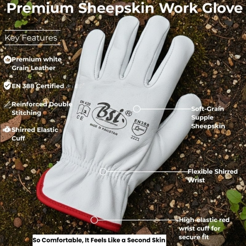 BSI 2420WDR Goat Skin TIG Welding / Driver Gloves 10" - Image 5