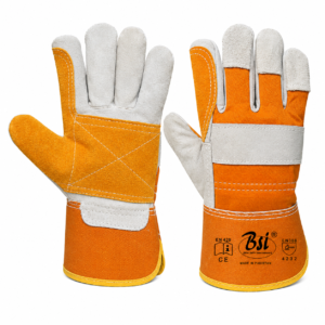 BSI 2476YCHK 707 Leather Working Gloves Yellow Double Palm