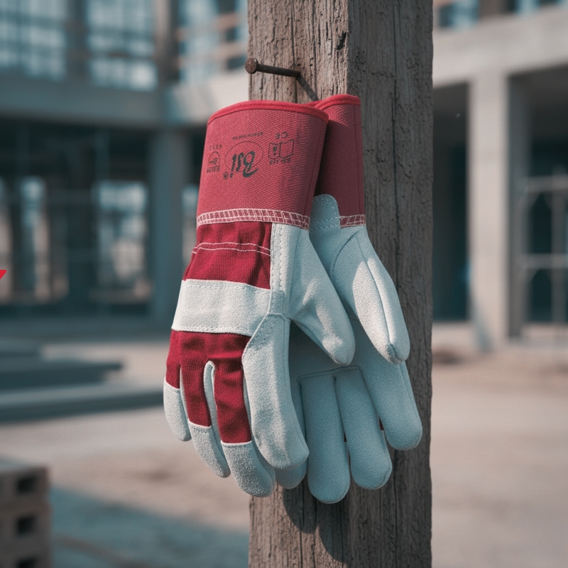 BSI 2450CHK 808 Red China Khadi Cuff Leather Work Gloves – A Quality - Image 4