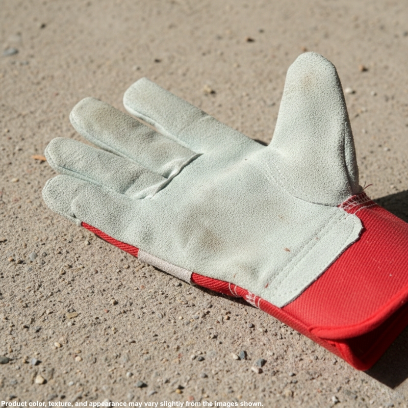 BSI 2426RSOT 707 Red China Khadi Cuff Leather Work Gloves – A/B Quality - Image 3