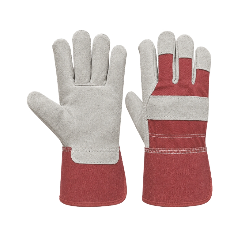 BSI 2426RDAN 707 Red China Khadi Cuff Leather Work Gloves – B/C Quality