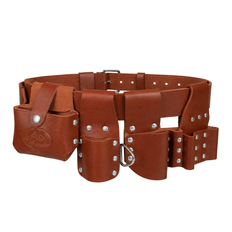 BSI 1511 Cherry Brown Buffalo Leather Tool Belt – 4-Pocket