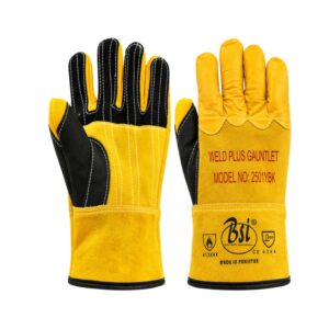 BSI 2501YBK Weld Plus Gauntlet – 5 Layer Kevlar Cut-Resistant Welding Glove