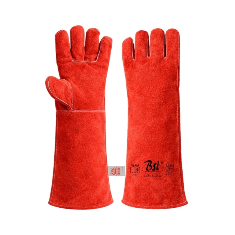BSI Red 2501RS 16" Long Cuff Welding Gauntlet Gloves – Simple Style