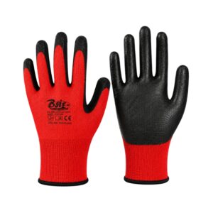BSI 2458BNL Black Nitrile Coated Glove Red Knitted