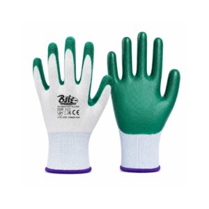 BSI 2458GNL Green Nitrile Coated Glove White Knitted – Oil Resistant