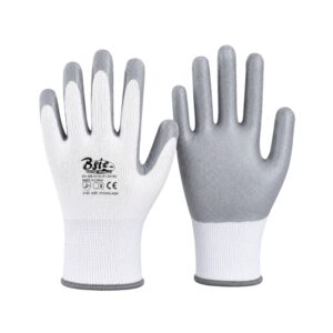 BSI 2458GYL Grey Nitrile Coated Glove White Knitted