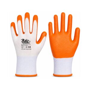 BSI 2458ONL Orange Nitrile Coated Glove White Knitted