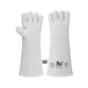 BSI 2501WS 16″ Long Cuff White Welding Gauntlet Gloves – Simple Style